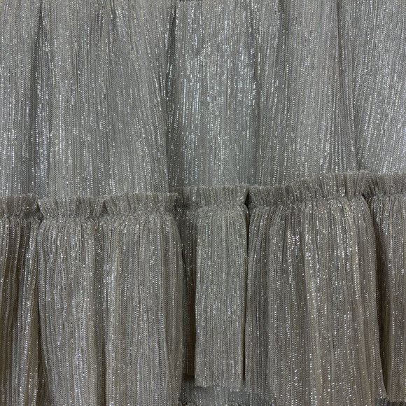 NWT MSK Petites Metallic Silver Gold Knee Cocktail Party Tiered Dress Sz… - Picture 9 of 15